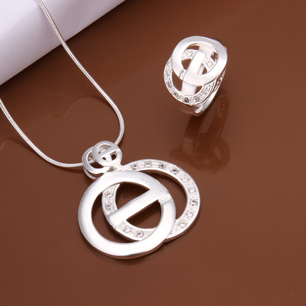 High grade 925 sterling silver Zircon Lantern Set jewelry sets DFMSS515 brand new Factory direct sale wedding 925 silver necklace earring