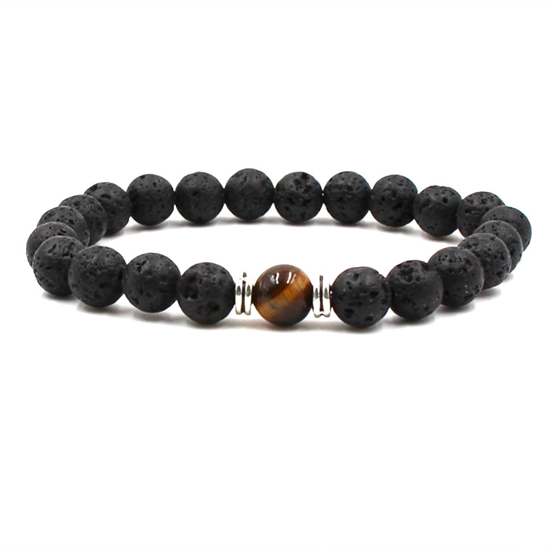 Fashion 9 Colors Black Lava Stone Chakra Bracelet Aromatherapy Essential Oil Diffuser Bracelet For Women Men