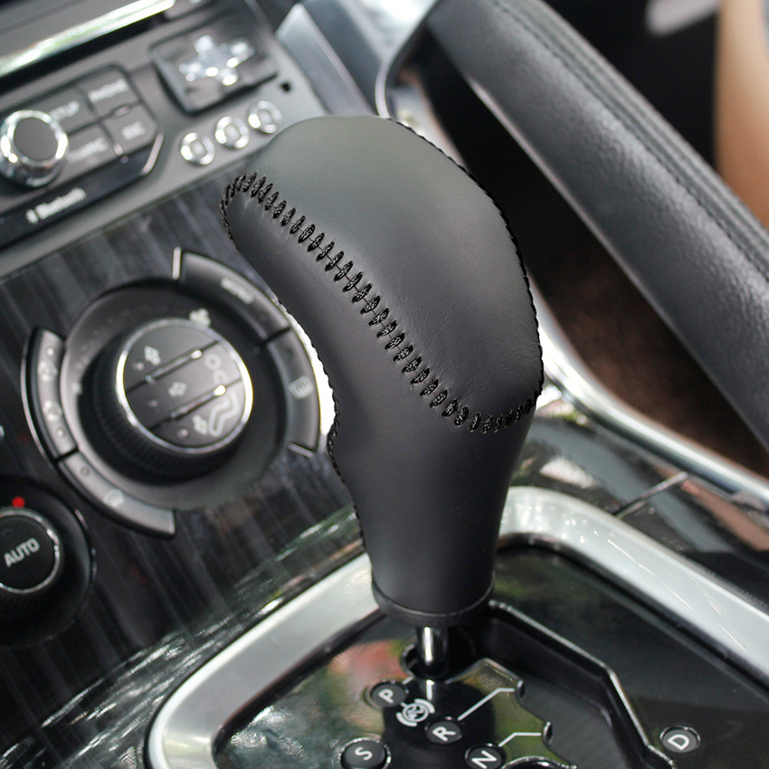 Case for Peugeot 3008 automatic gear cover DIY interior decoration car styling genuine leather car gear shift collars