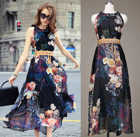 Summer Dress 2014 Newest Fabric Printed Bohemian Beach Vintage Casual Brief Chiffon Maxi Long Sleeveless Elegant Party Dress, Blue
Summer Dress 2014 Newest Fabric Printed Bohemian Beach Vintage Casual Brief Chiffon Maxi Long Sleeveless Elegant Party Dress, Blue