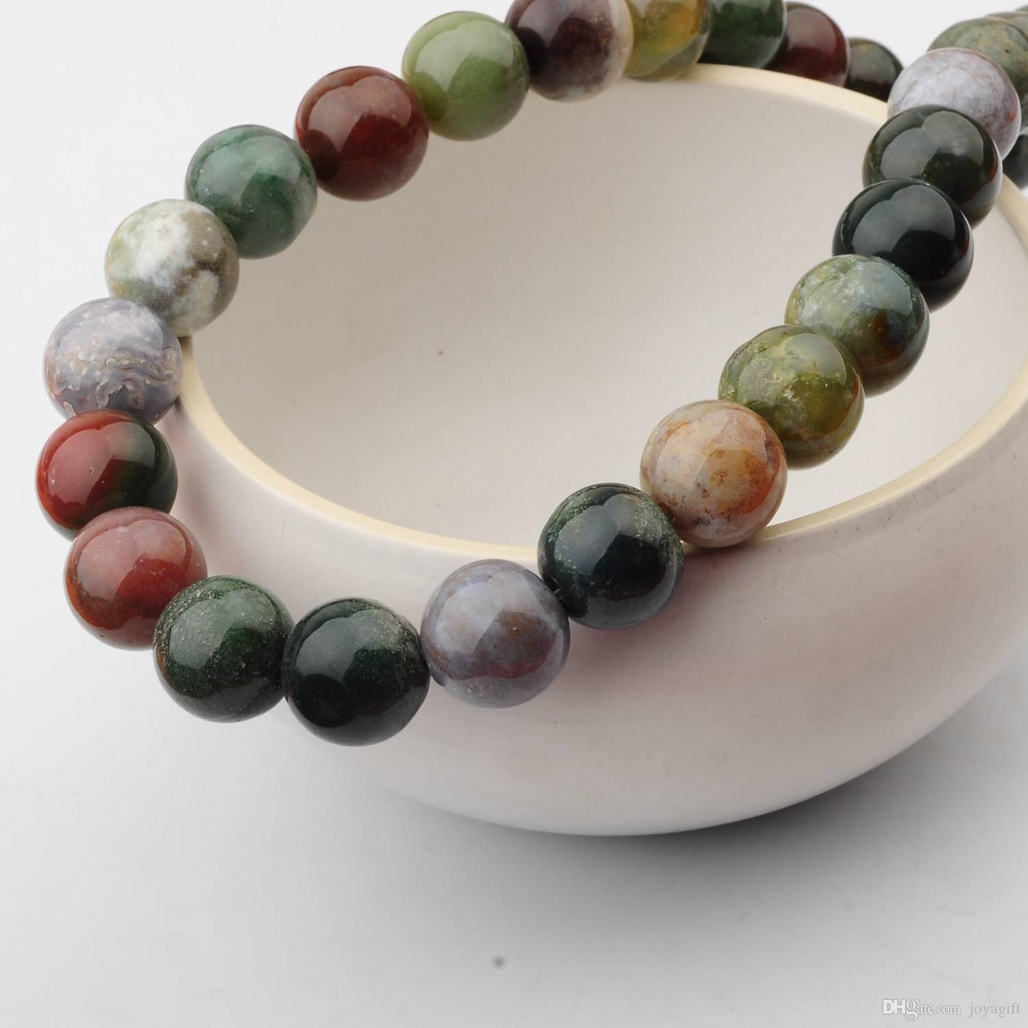 Natural Fancy Jasper 14mm Round Beads for DIY Making Charm Jewelry Necklace Bracelet loose 28PCS Stone Indian Agate Beads For Wholesales