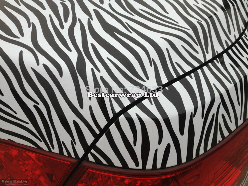 Animal Skin Wrap Zebra Skin Vinyl Wrap With Air Rlease Camouflage Film Car Wrap Sticker Graphics Size 1.52x30m/Roll