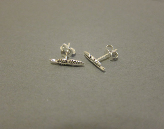 30Pair- S043 Fashion Silver Gold Metal Feather Stud Earrings Cute Plant Tree Long Leaf Stud Earrings for Women Ladies
