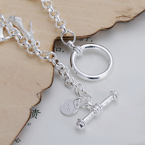 Hot sale best gift 925 silver Hanging shoe bag Bracelet SSCH108, brand new fashion 925 sterling silver plated Chain link bracelets