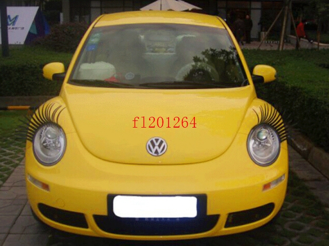 Free Shipping Car Styling Decal Black Eyelashes Vehicle Headlight Decorative Sticker 3D Charming car Eyelash,500pcs/lot