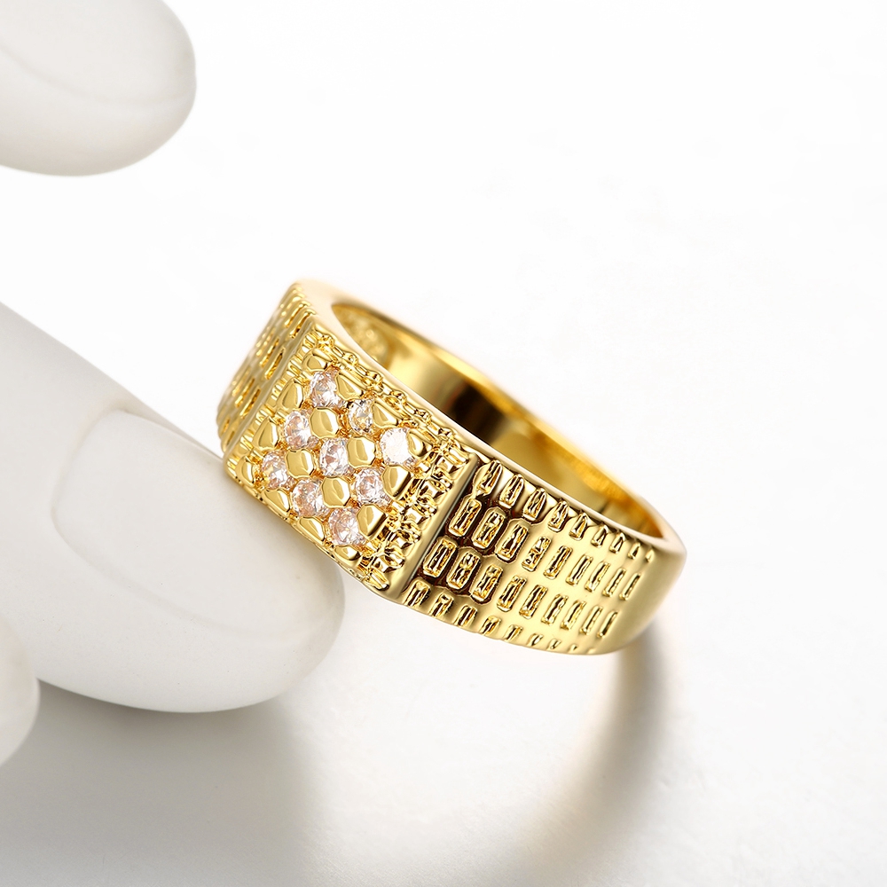 New Womens Mens Ring Europe Style Fashion Jewelry Paved Genuine Clear Crystal Size 9 Statement Accessories