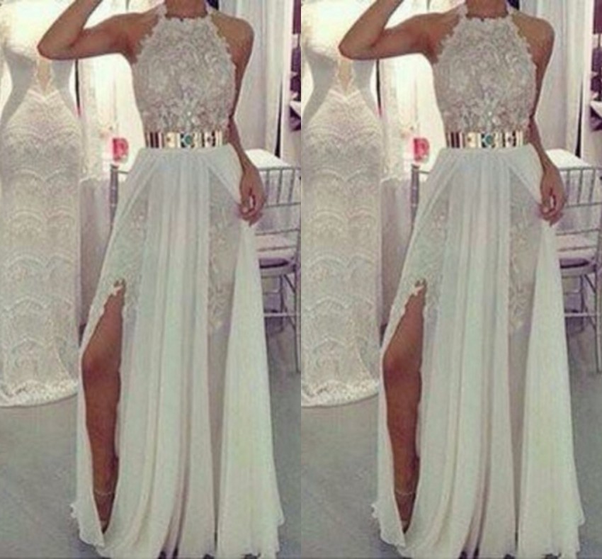 Hot Cheap Prom Dresses Women Sash Vestidos De Fiesta Chiffon Evening Dress Floor Length Sexy Special Vintage Sleeveless High Neck Gowns