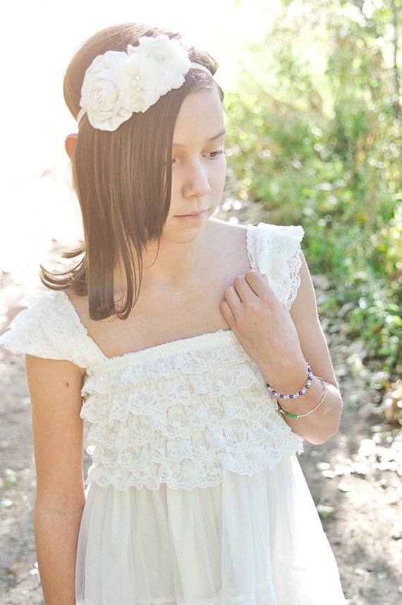 Family Clothing Lvory Lace Baby Doll Dress/rustic Flower Girl/-vintage Wedding-shabby Chic Girl Dress Christening Easter Halloween Birthday