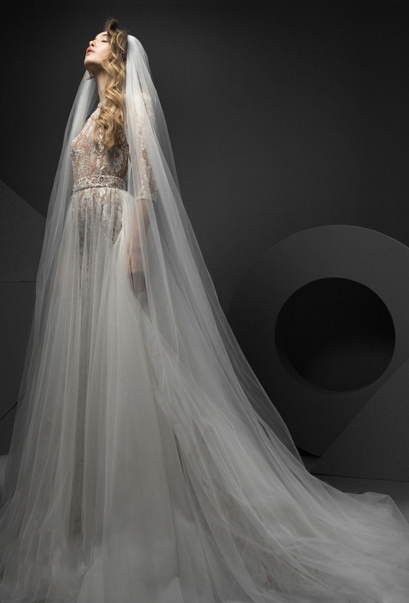 Ersa Atelier Vintage Wedding Dresses With Free Wedding Veils Full Lace Applique Beads Elegant Plus Size Wedding Gown One Layer Bridal Veil