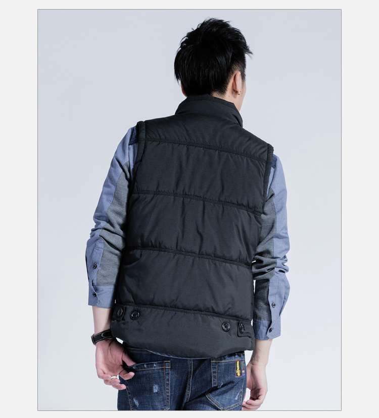 Wholesale- autumn winter hot vest for men casual slim mens sleeveless jacket male vest black/khaki