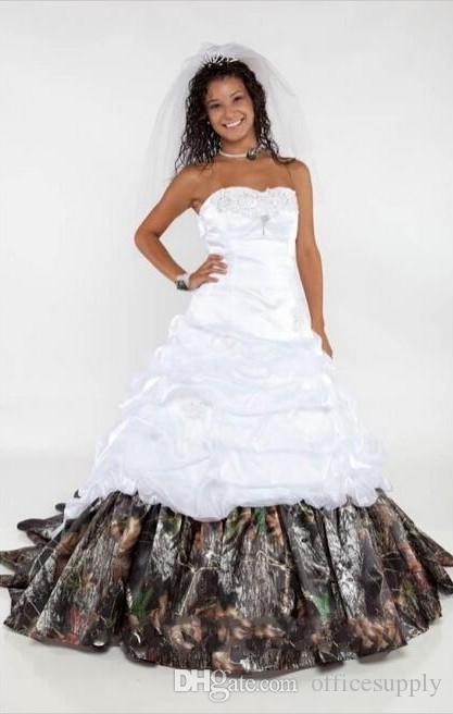 2020 Camo Wedding Dresses Sweetheart Lace Up Ruched Ruffle Sleeveless Appliques A e Long Satin Bridal Gowns Vestidos De Novia Princesa