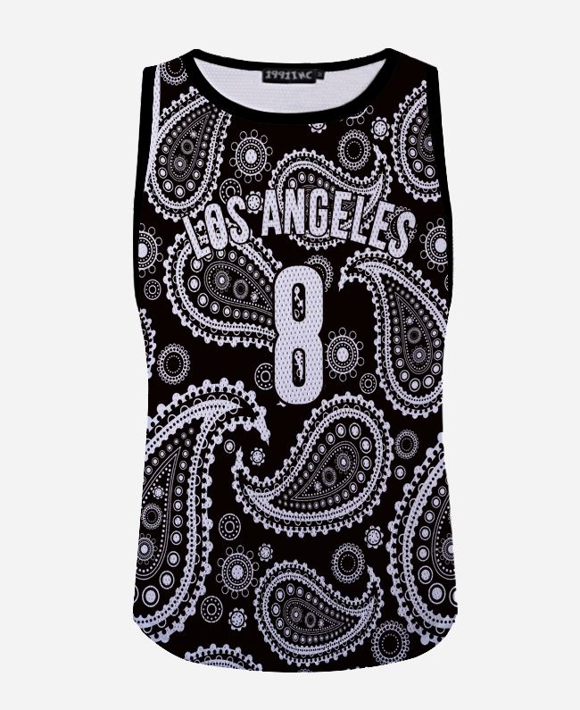 FG1509 Men/women hip hop streetwear fashion 3d tank tops harajuku bandana Cashew flowers Los Angeles 8 print t shirt loose tee shirt