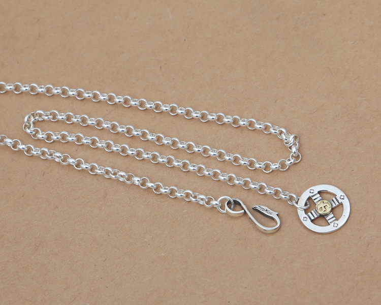 Brand new 925 sterling silver vintage jewelry antique silver Japan unique necklace chain 4mm width 8 sizes length for men & women