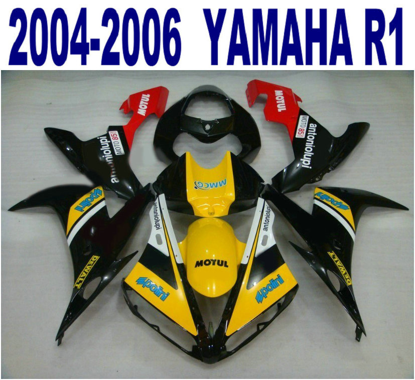 Injection molding ABS full fairing kit for YAMAHA 2004 2005 2006 YZF R1 red yellow black motorcycle fairings set 04-06 yzf-r1 VL61, Same as the picture shows
Injection molding ABS full fairing kit for YAMAHA 2004 2005 2006 YZF R1 red yellow black motorcycle fairings set 04-06 yzf-r1 VL61, Same as the picture shows