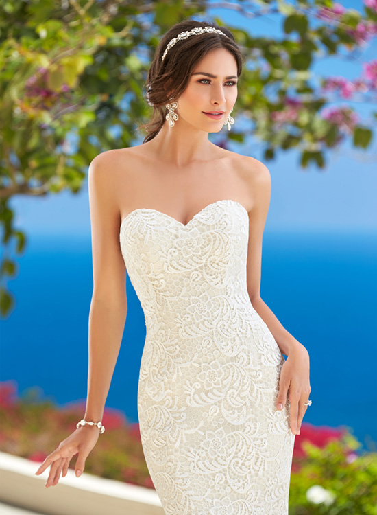 Kitty Chen Mermaid Wedding Dresses Sweetheart Sleeveless Backless Full Lace Beach Bridal Gowns Sweep Train Wedding Dress