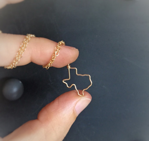 10PCS State of Texas Necklaces Hollow Outline Texas State Necklace America USA State Necklaces TX map Geography Necklaces