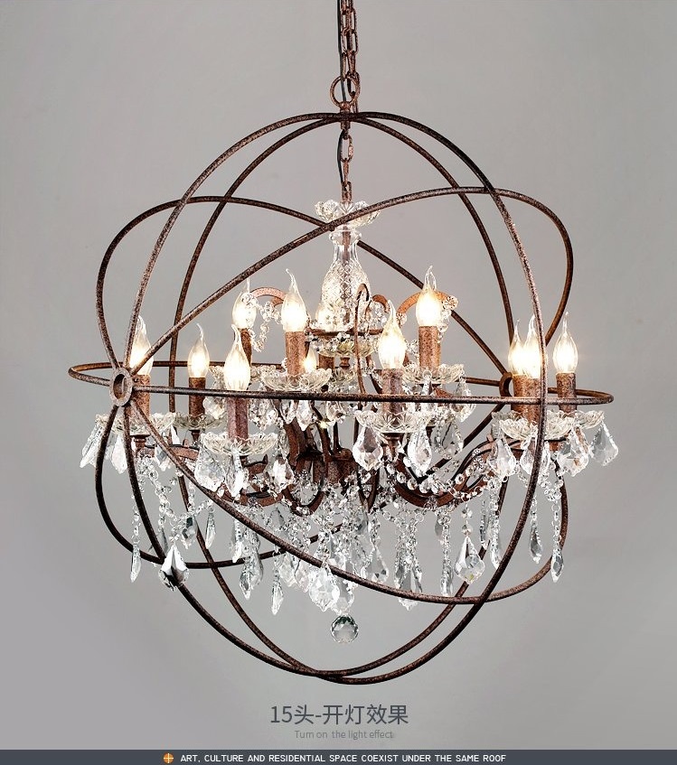American retro industrial wind chandelier European style living room dining room lamp clothing store wrought iron crystal bird cage globe li
American retro industrial wind chandelier European style living room dining room lamp clothing store wrought iron crystal bird cage globe li