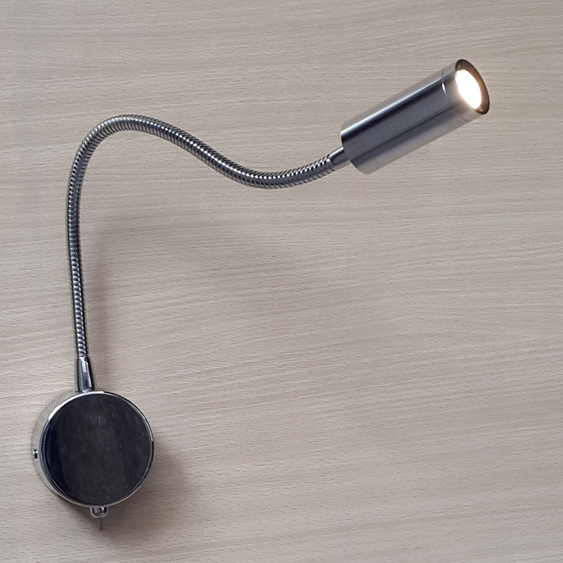 Hardwired Topoch Wall Light Fittings LED Bed Reading Lamp with On-Off Switch 3 Watt Narrow Beam Flexible Neck Headboard Mount Sconce Built-in Driver f