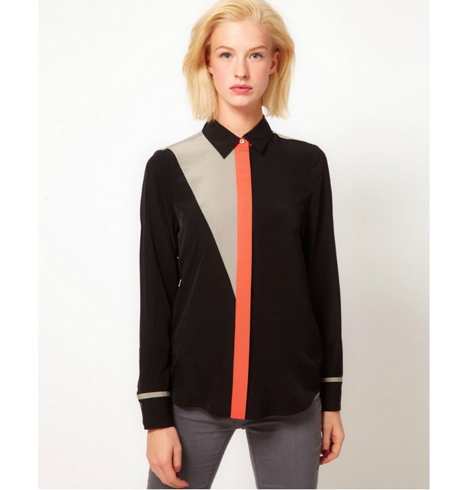 2014 Spring women chiffon blouse Plus size chiffon patchwork color OL t shirt shirts Amazing blouse for lady Free shipping.