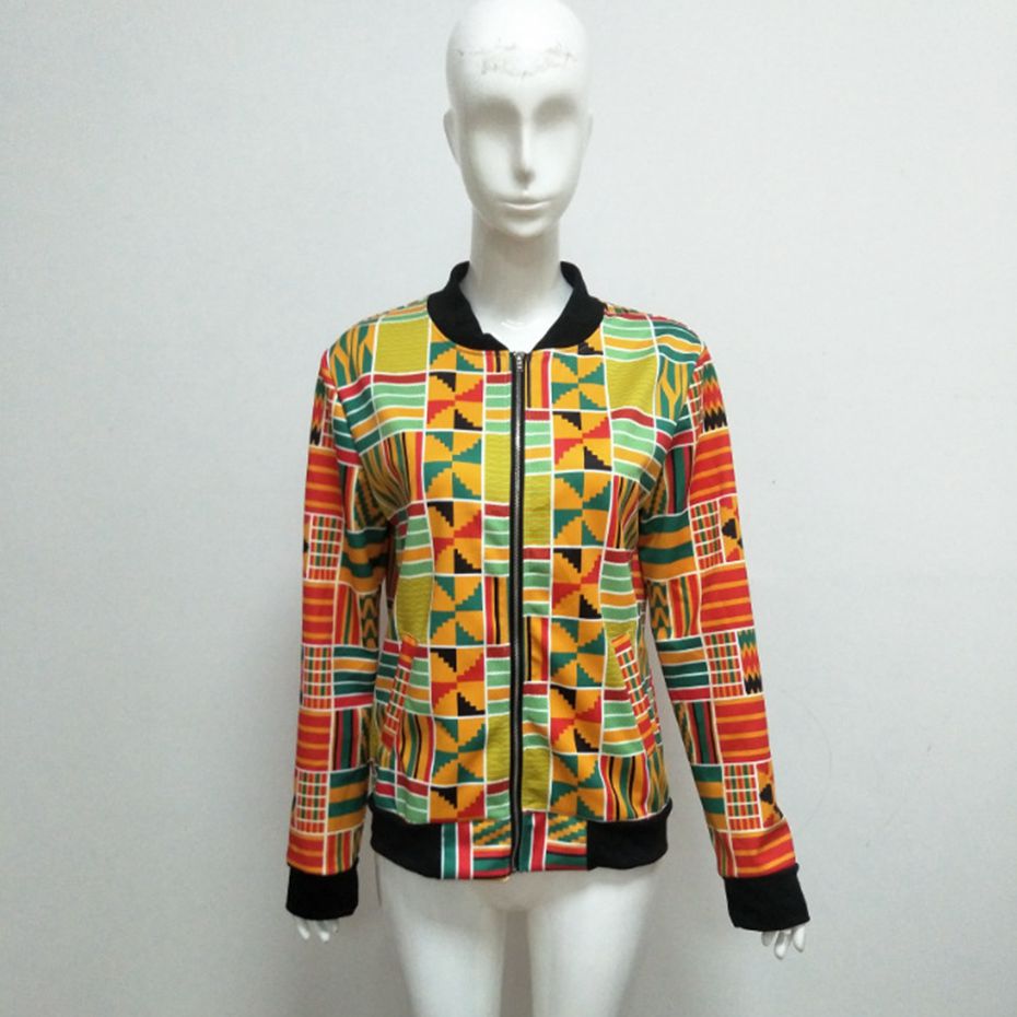 HAOYUAN Dashiki jacket women african print autumn winter bomber jackets traditional clothes streetwear casual vintage basic coat q1110