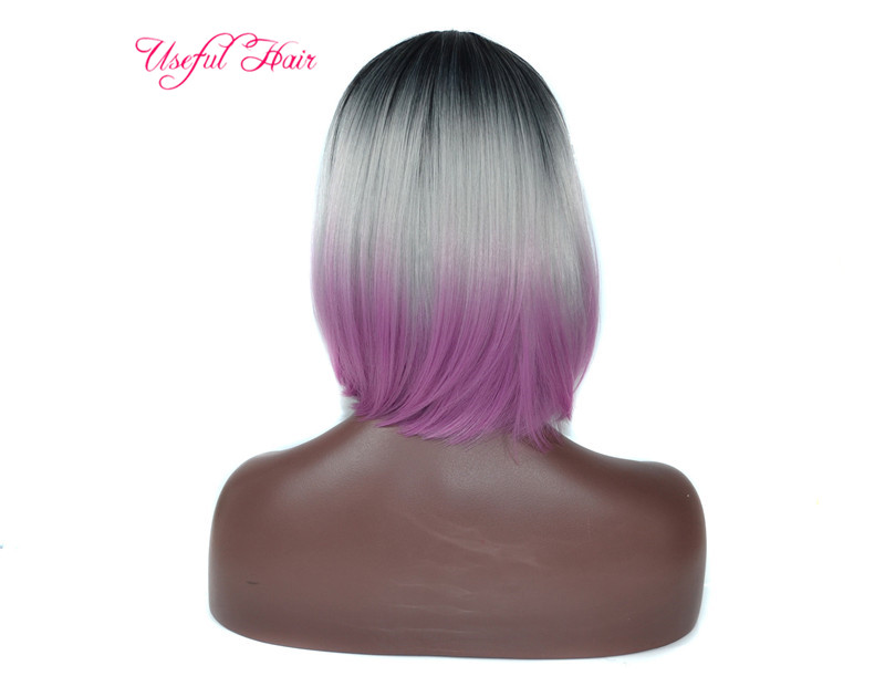 Black white women girls Synthetic Hair Wigs Short Bob Wig sexy and city samanttha wigs none lace hot color front wigs Heat Resistant