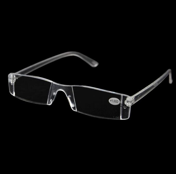 Men Women Clear Reading Glasses,Transparent Plastic Rimless Presbyopia Pocket Reader, +RX Optic Glasses for Aging People 1.00-4.00 Diopter
Men Women Clear Reading Glasses,Transparent Plastic Rimless Presbyopia Pocket Reader, +RX Optic Glasses for Aging People 1.00-4.00 Diopter