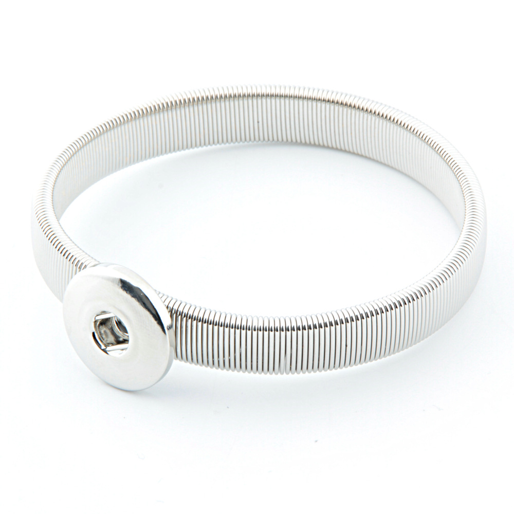 18mm snap button charm Elasticity Bracelet bangle silver gold chain snaps buttons Bracelets Jewelry for women men