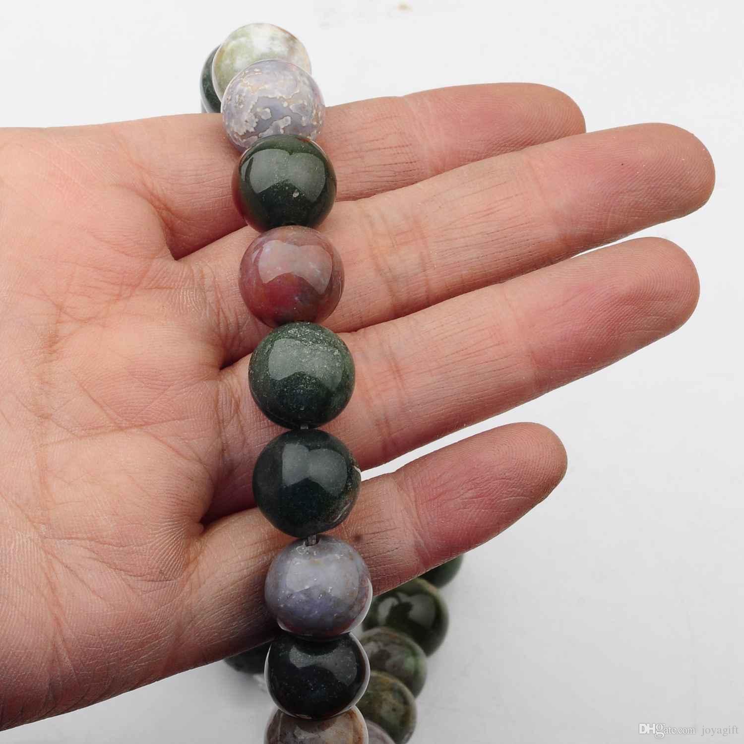 Natural Fancy Jasper 14mm Round Beads for DIY Making Charm Jewelry Necklace Bracelet loose 28PCS Stone Indian Agate Beads For Wholesales