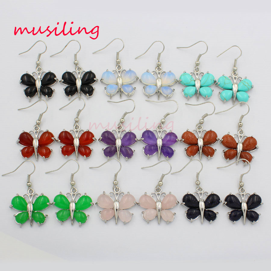 Dangling Earrings Butterfly Long Earring Drop Gem Stone Crystal Amethyst Opal etc Ear Accessories For Women Charms Jewelry
Dangling Earrings Butterfly Long Earring Drop Gem Stone Crystal Amethyst Opal etc Ear Accessories For Women Charms Jewelry