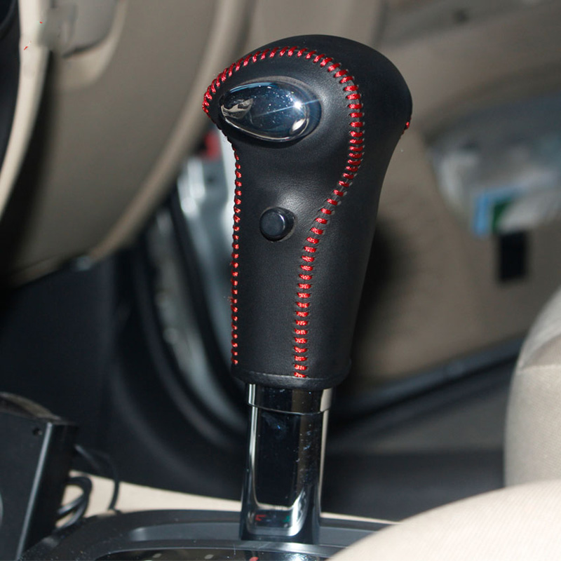 Leather gear cover KIA RIO automatic gear cover Genuine leather gearshift covers car accessories