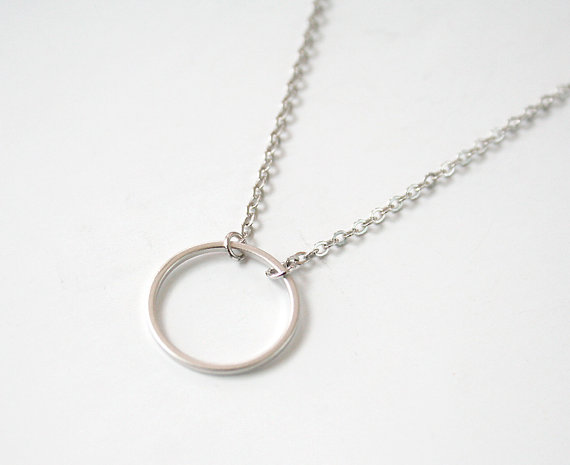 10PCS Simple Dainty Circle Necklace Open Circle Outline Necklace Eternity Karma Circle Round Necklace Jewelry