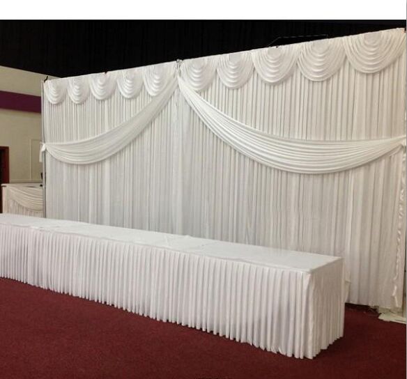 10ft*20ft White color ice silk Wedding Backdrop Curtain With Swags gold drape Luxury Wedding Props Satin Drape curtain party decoration, Multi
10ft*20ft White color ice silk Wedding Backdrop Curtain With Swags gold drape Luxury Wedding Props Satin Drape curtain party decoration, Multi