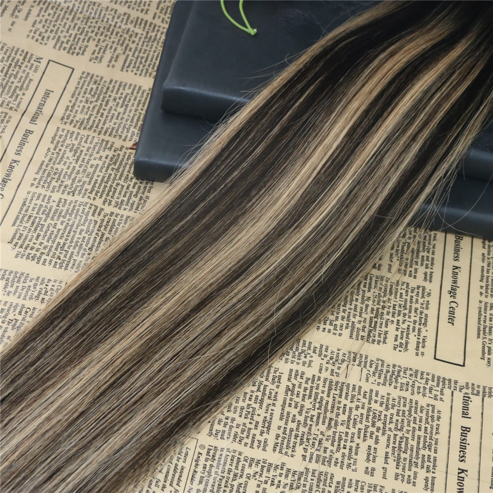 100% Remy Human Hair Tape in Hair Extensions Blayage #2 Fading to #27 Skin Weft Tape on Virgin Hair Extensions 100g/40pcs