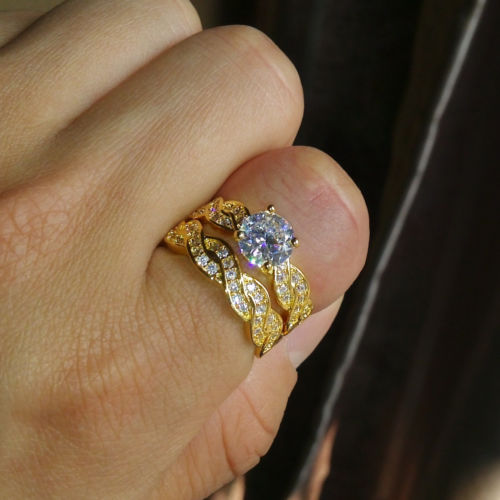 Gold Topaz Ring Wedding Jewelry | 6/7/8 Sizes