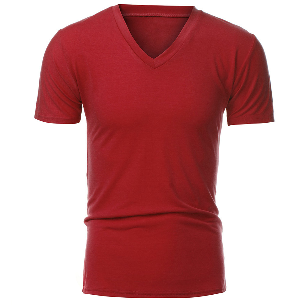 10 Colors 2015 New Summer Style Mens Fashion Slim Fit V-neck Casual Short Sleeve Plain T-shirt Sport Gym Top Tee Camisas L-XXL FG1511