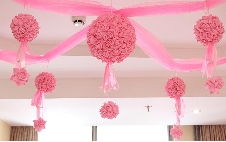 Wedding silk Kissing Ball 11 Inch flower ball decorative flower artificial flower for wedding garden market decoration