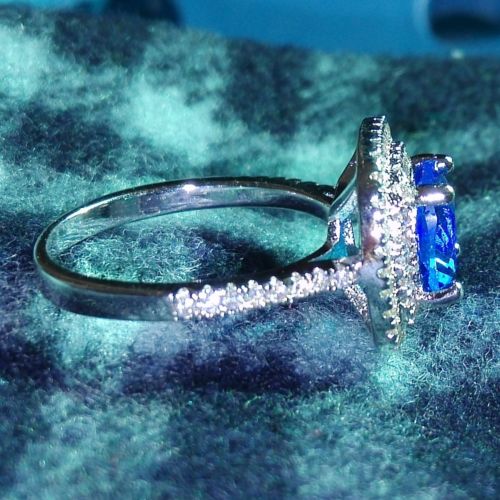 Luxury Size 6-10 Jewelry Swarovski Crystal 925 sterling silver filled lady's wedding women Engagement Ring gift with box