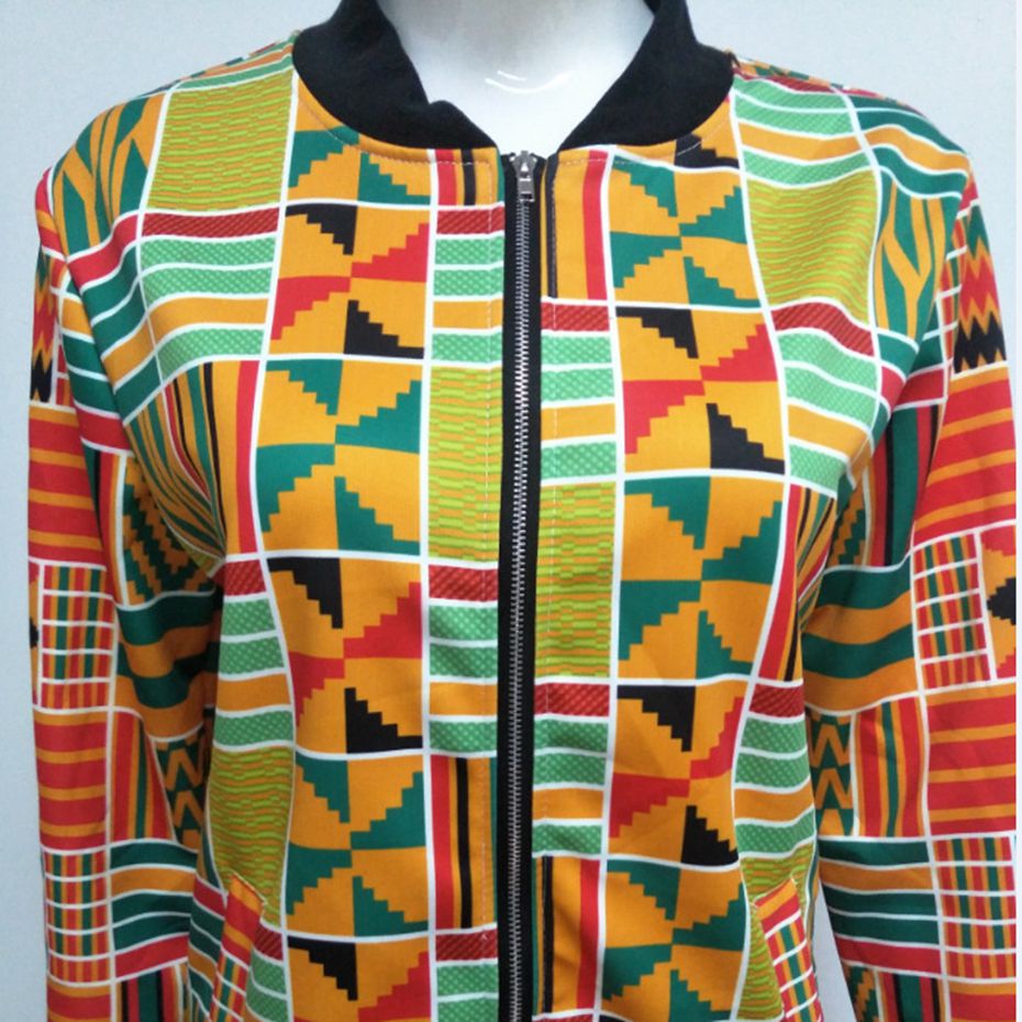 HAOYUAN Dashiki jacket women african print autumn winter bomber jackets traditional clothes streetwear casual vintage basic coat q1110