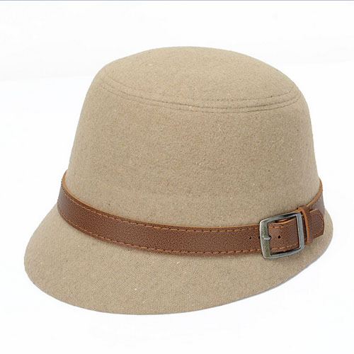 2015 Fashion Women Solid Beach Belt Buckle Bowler Fedora Hat Bowler Caps