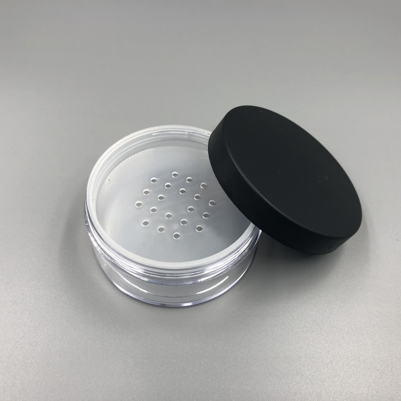 50g Plastic Round Case Loose Powder Jar With Sifter Empty Cosmetic Packaging Powder Case Makeup Empty Sifter Jar