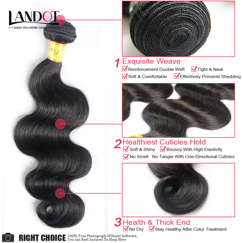 Unprocessed Malaysian Virgin Hair Body Wave 100% Human Hair Weaves 4 Bundles Natural Color SOFT THICK TANGLE FREE Malaysian Hair Extensions
