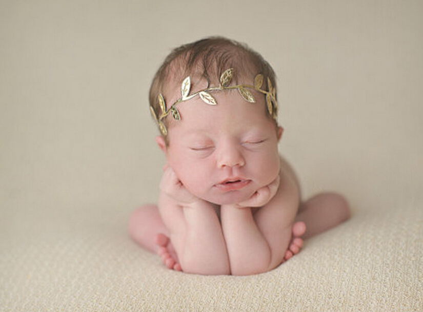 20PC Mommy Me Gold & silver olive leaves Leaf Headband Embossing Hair band Fashion Boho Baby Girl women Head Wrap flower hair garland FD6581