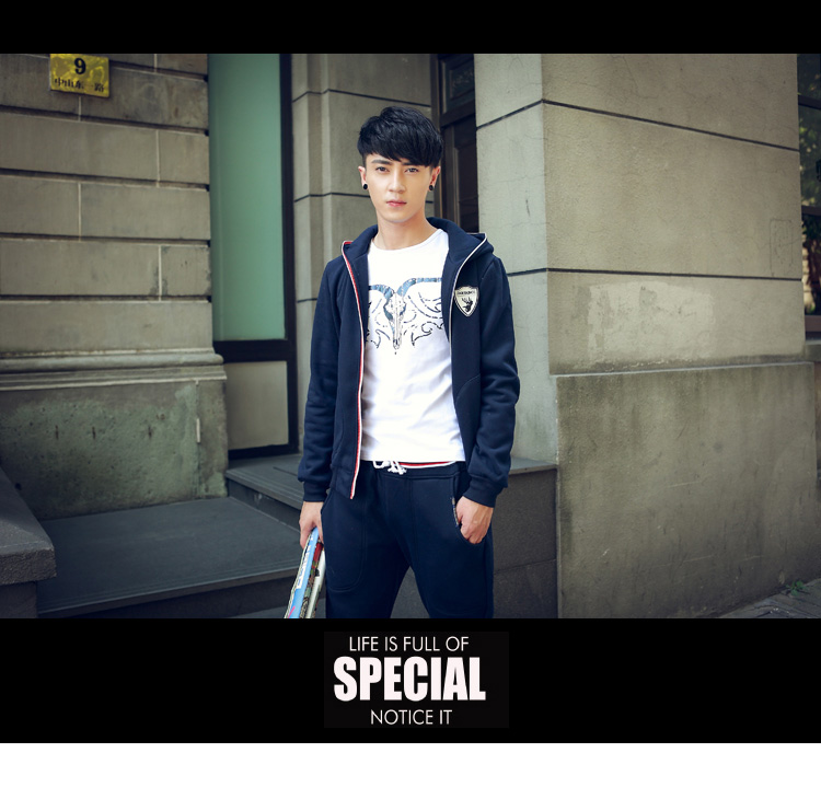 Wholesale-Hoody+Pants New Autumn Winter Fashion Slim Fit Contracted Casual Brand  Men Sport Track Suits S1840