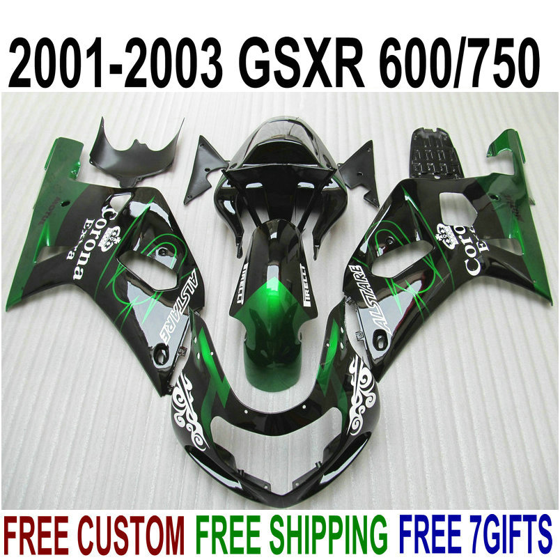 Customize motorcycle parts for SUZUKI GSXR600 GSXR750 2001 2002 2003 K1 green black Corona fairing kit GSXR 600 750 01-03 fairings RA88, Same as the picture shows
Customize motorcycle parts for SUZUKI GSXR600 GSXR750 2001 2002 2003 K1 green black Corona fairing kit GSXR 600 750 01-03 fairings RA88, Same as the picture shows