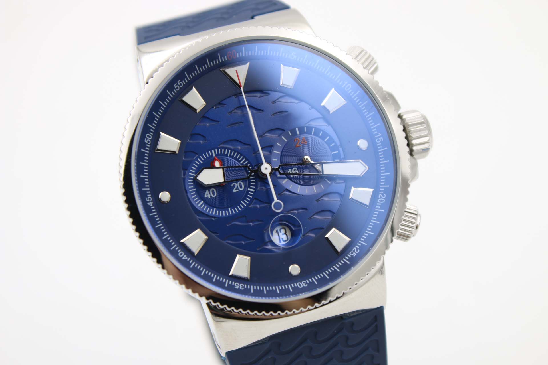 Hot Sale Blue Dial Blue Rubber Belt Trend Whatches White Stainless Pointer Watch Mens Fashion Wrist Watches
Hot Sale Blue Dial Blue Rubber Belt Trend Whatches White Stainless Pointer Watch Mens Fashion Wrist Watches