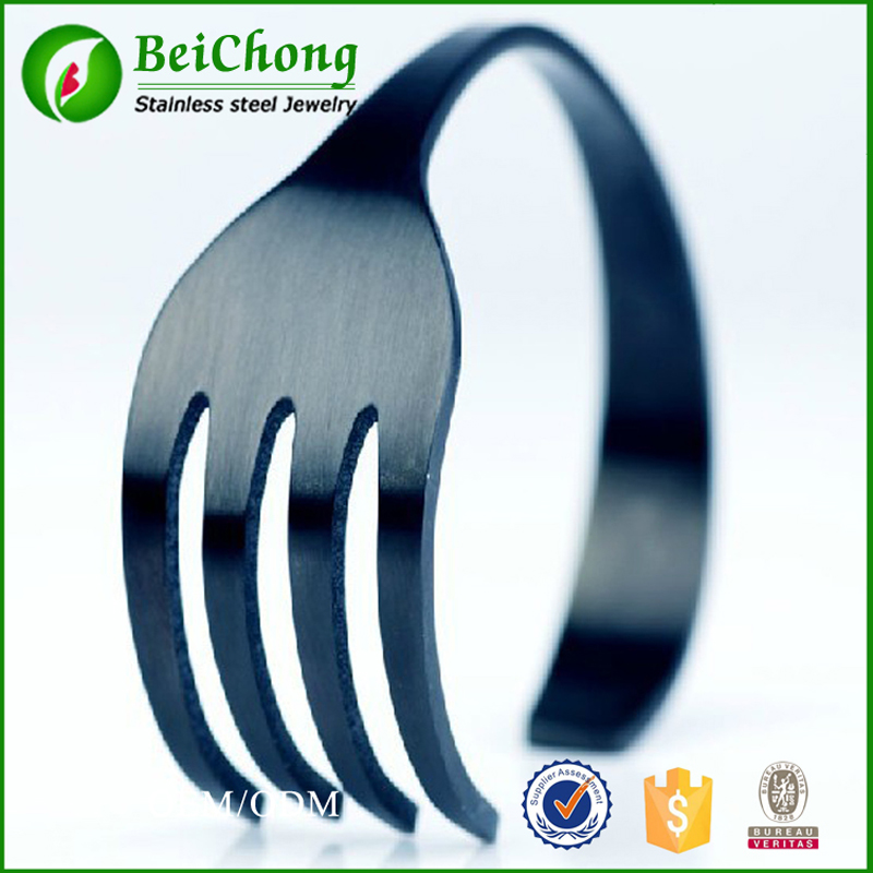 High quality 316l stainless steel silver black gold fork bracelet for women and men titanium silver fork bracelet bangle BC-032
High quality 316l stainless steel silver black gold fork bracelet for women and men titanium silver fork bracelet bangle BC-032