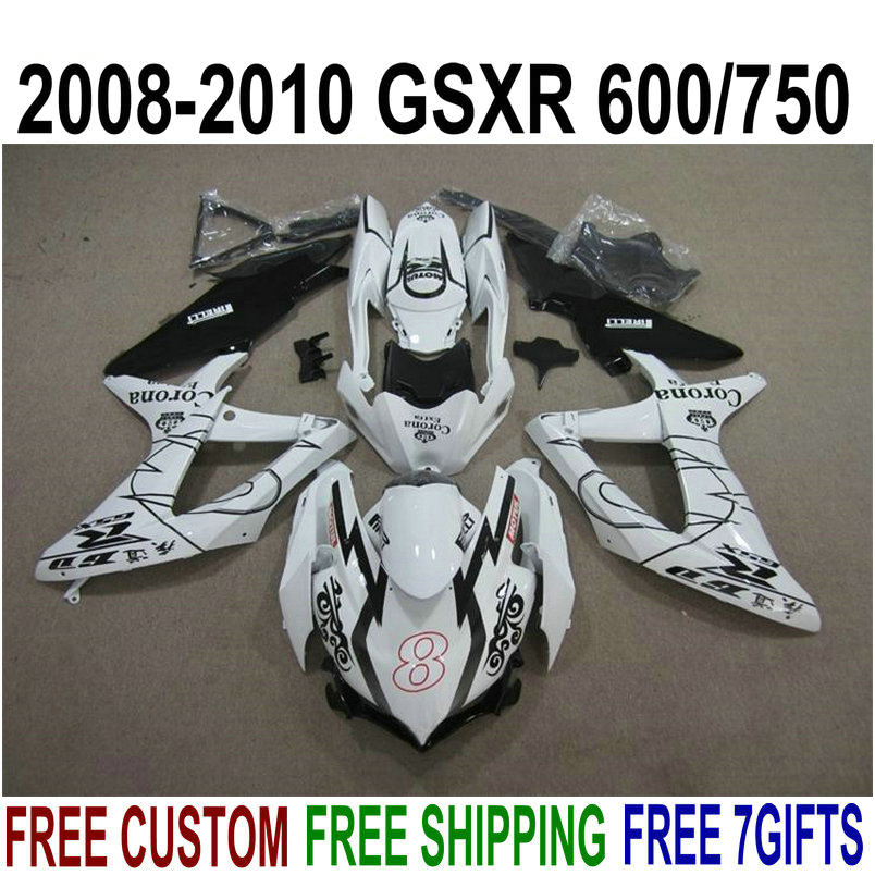High quality bodywork set for SUZUKI GSXR750 GSXR600 2008-2010 K8 fairings K9 GSX-R600/750 08 09 10 white black Corona fairing kit KS61, Same as the picture shows
High quality bodywork set for SUZUKI GSXR750 GSXR600 2008-2010 K8 fairings K9 GSX-R600/750 08 09 10 white black Corona fairing kit KS61, Same as the picture shows
