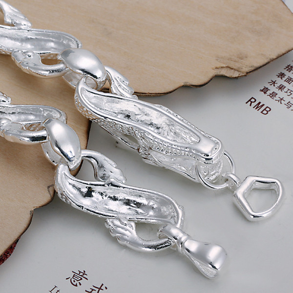 Hot sale best gift 925 silver Big White Dragon Bracelet - Men DFMCH036,brand new fashion 925 sterling silver plated Chain link bracelets