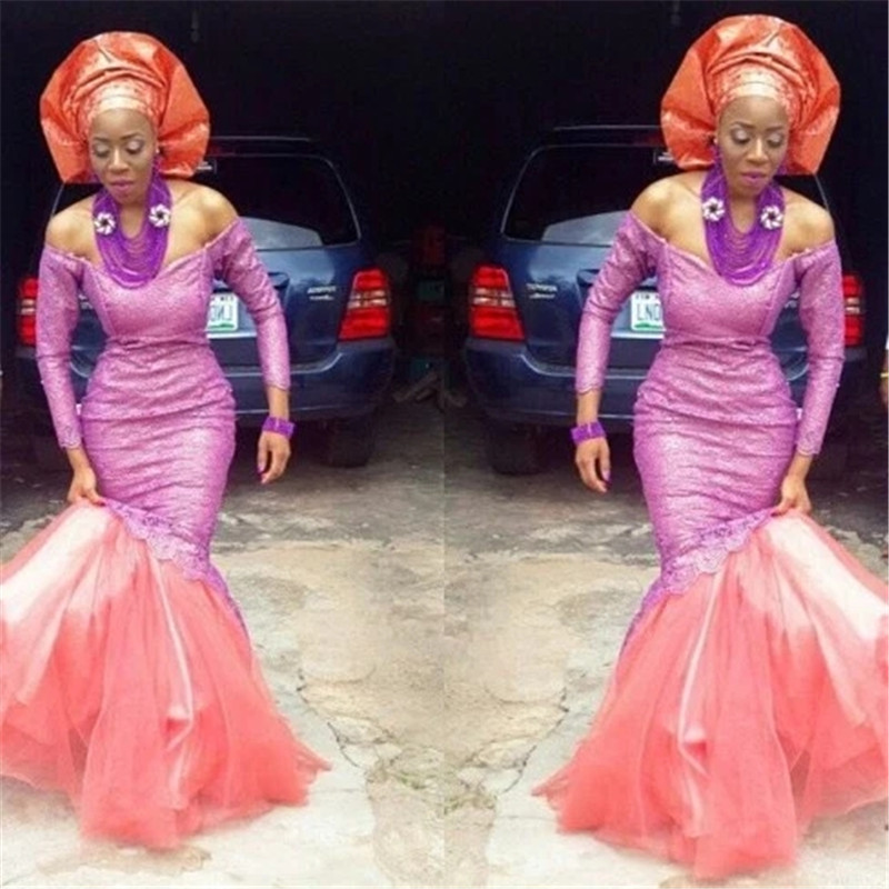 Aso Ebi Fushia Mermaid Prom Dresses Sexy Off The Shoulder Lace Long Sleeves Evening Gowns Tulle Sweep Train Saudi Arabia Women Vestidos, Light sky blue
Aso Ebi Fushia Mermaid Prom Dresses Sexy Off The Shoulder Lace Long Sleeves Evening Gowns Tulle Sweep Train Saudi Arabia Women Vestidos, Light sky blue