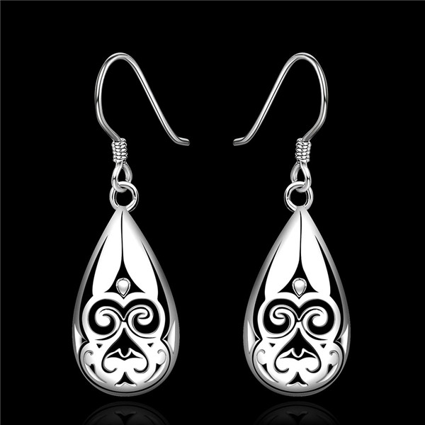 Brand new sterling silver plated Water drop earrings monkey SE582,women's 925 silver Dangle Chandelier earrings 10 pair a lot factory direct